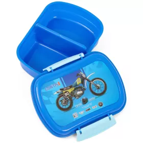 Eazy Kids Lunch Box wt Bottle - Bike Blue