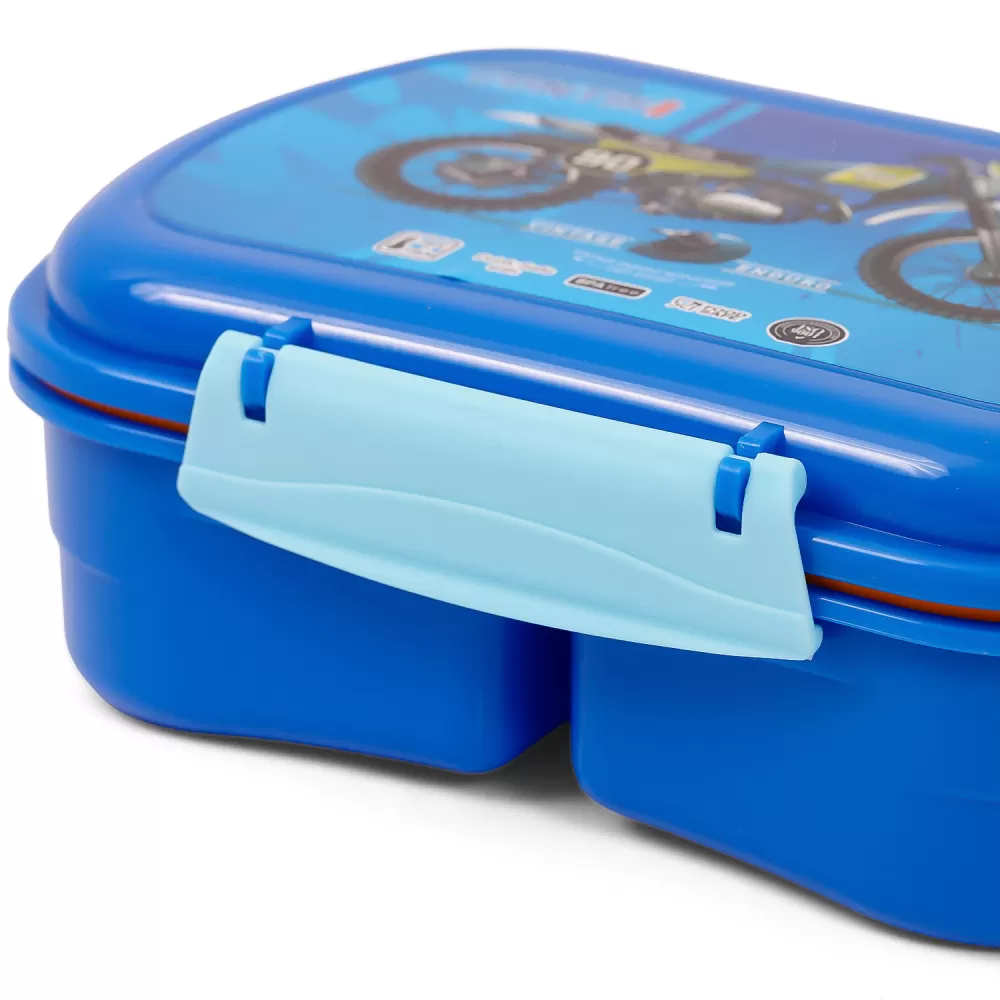 Eazy Kids Lunch Box wt Bottle - Bike Blue