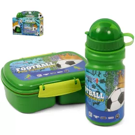 Eazy Kids Lunch Box wt Bottle - Foot Ball Green