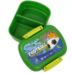 Eazy Kids Lunch Box wt Bottle - Foot Ball Green