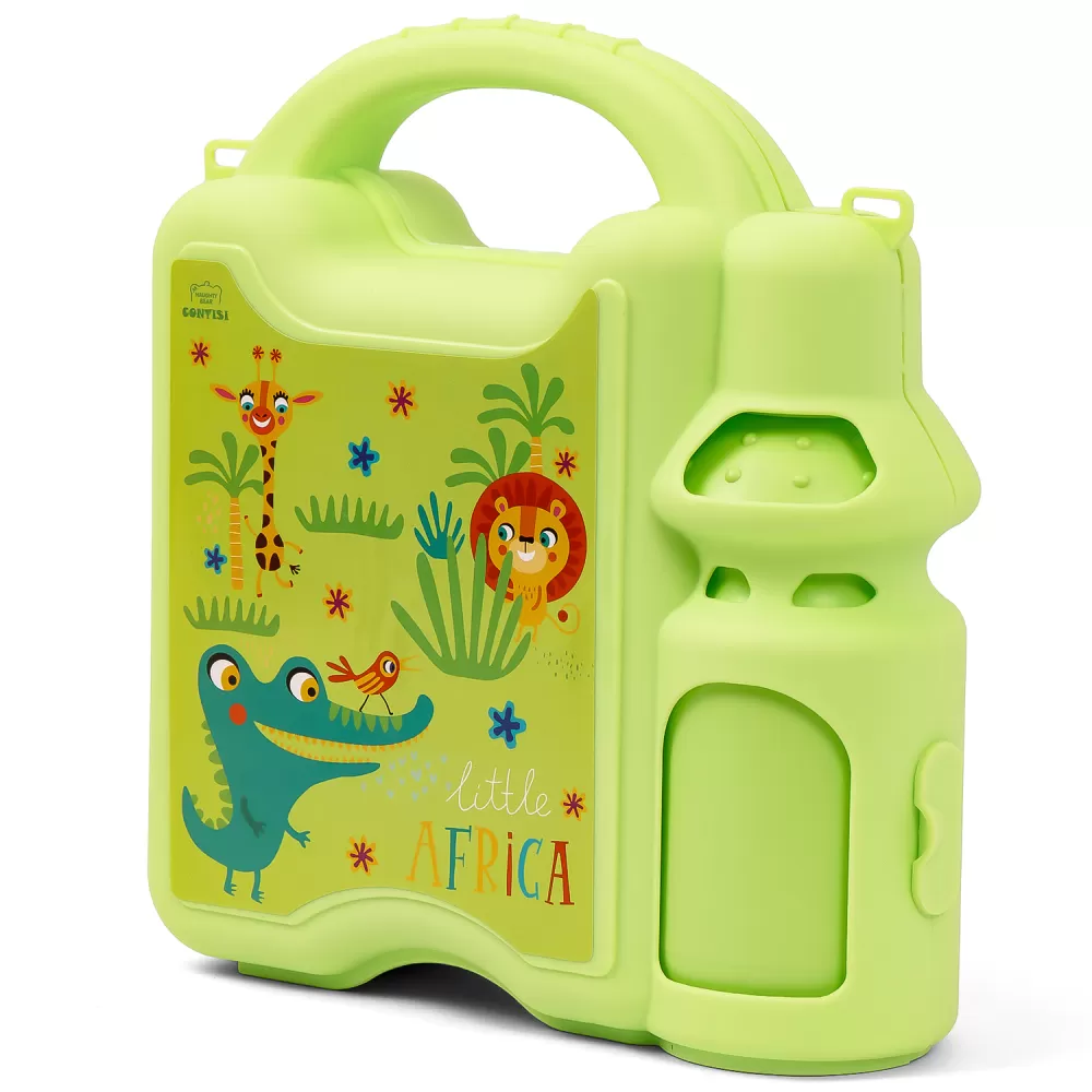 Eazy Kids Lunch Box wt Bottle - Green