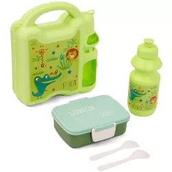 Eazy Kids Lunch Box wt Bottle - Green