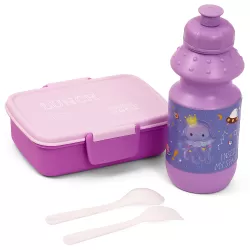 Eazy Kids Lunch Box wt Bottle - Purple