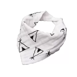 Eazy Kids - Muslin Bandana Bibs - Set of 3- Black & White