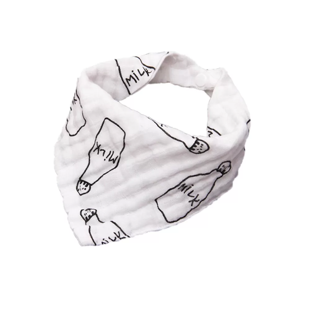 Eazy Kids - Muslin Bandana Bibs - Set of 3- Black &amp; White