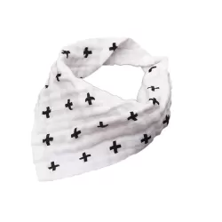 Eazy Kids - Muslin Bandana Bibs - Set of 3- Black & White