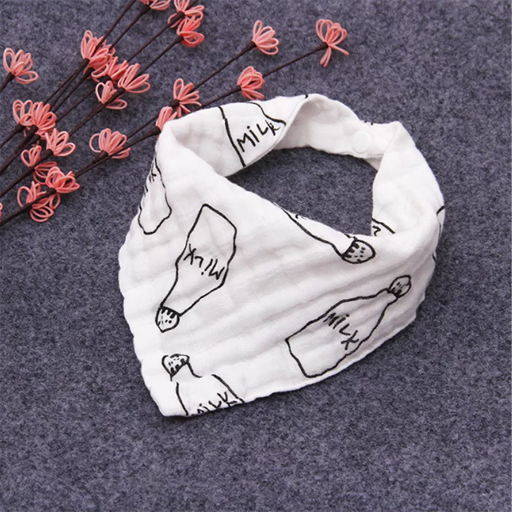 Eazy Kids - Muslin Bandana Bibs - Set of 3- Black &amp; White