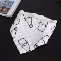 Eazy Kids - Muslin Bandana Bibs - Set of 3- Black & White