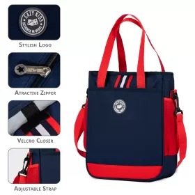 Eazy Kids Ergonomic Multipurpose School / Lunch Bag - Red Blue