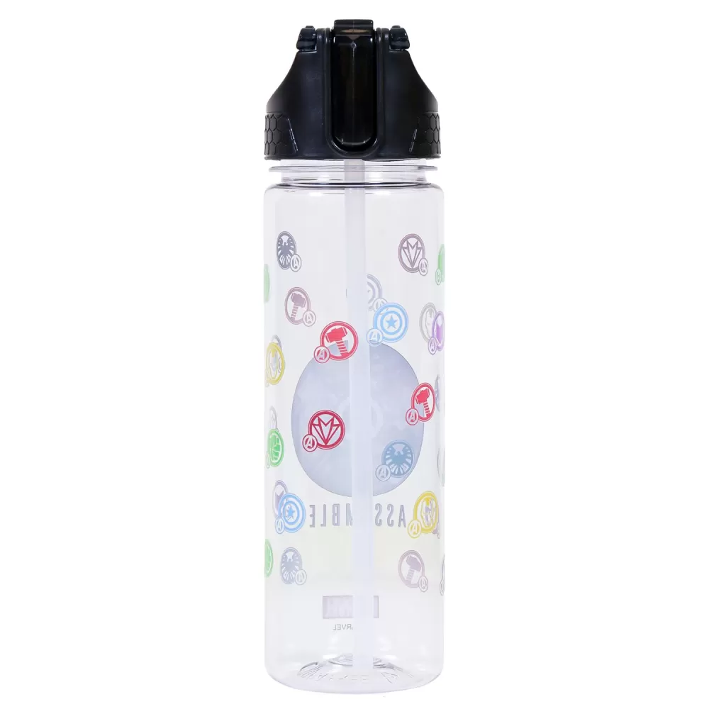 Marvel Avengers Assemble 2-In-1 Tritan Water Bottle-Black (650ml)