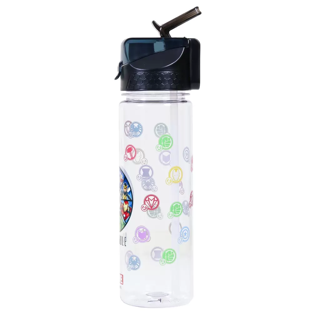 Marvel Avengers Assemble 2-In-1 Tritan Water Bottle-Black (650ml)