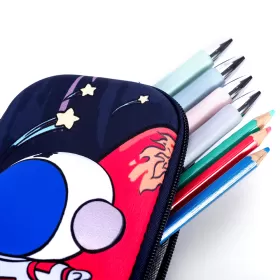 Eazy Kids 3D Astronaut Pencil Case - blue