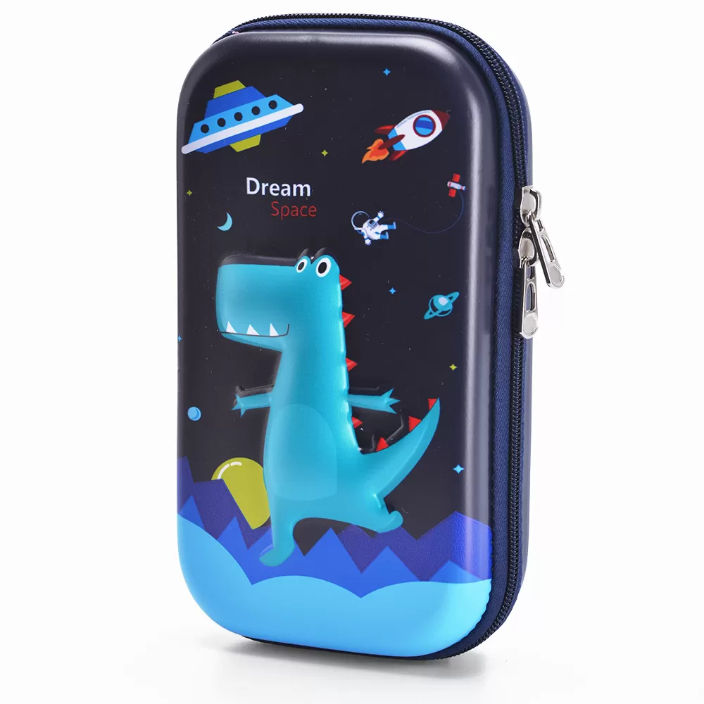 Eazy Kids Dinosaur XL Pencil Case - Blue