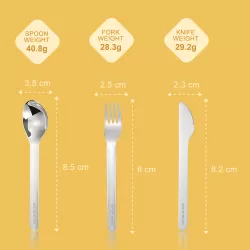 Eazy Kids Portable Travel Cutlery Set - Stainless Steel Spoon, Fork & Knife with Silicone Case ( Yellow )