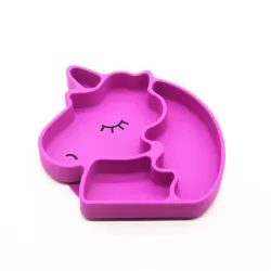 Eazy Kids Silicon Suction Plate - Unicorn Pink