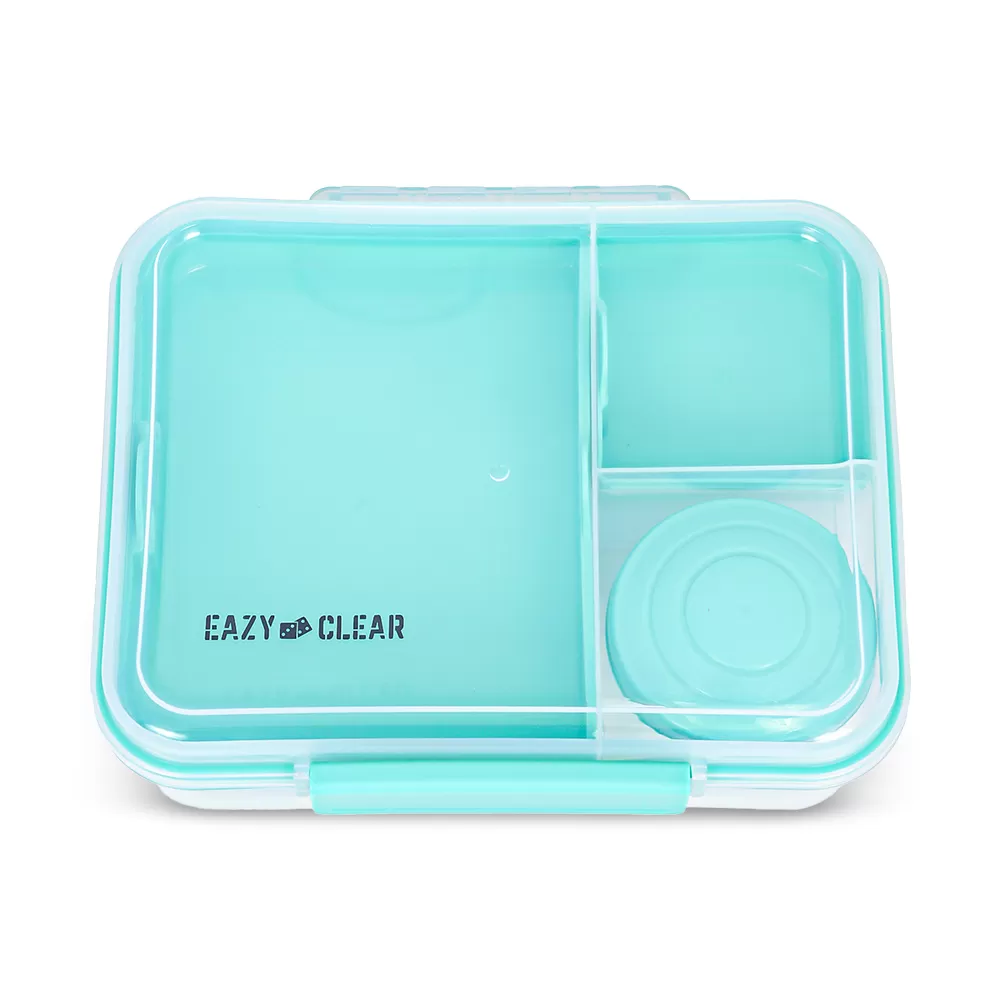 Eazy Kids 3/4/5 Compartment Convertible 1650ml Bento Lunch Box with 150ml Gravy Bowl - Green