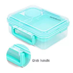 Eazy Kids 3/4/5 Compartment Convertible 1650ml Bento Lunch Box with 150ml Gravy Bowl - Green