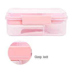 Eazy Kids 3/4/5 Compartment Convertible 1650ml Bento Lunch Box with 150ml Gravy Bowl - Pink