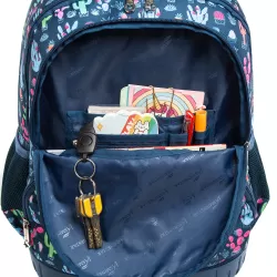 Eazy Kids-18" Set of 3 Trolley School Bag Lunch Bag & Pencil Case Cacti-Blue