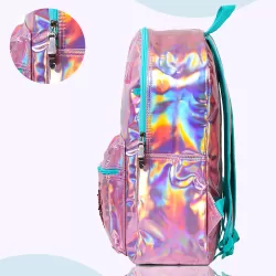 Eazy Kids-17" School Bag Lunch Bag Pencil Case Set of 3 Mermaid Love-Pink