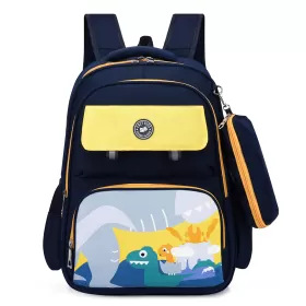 Eazy Kids School Bag Dino with Pencil Case - Blue