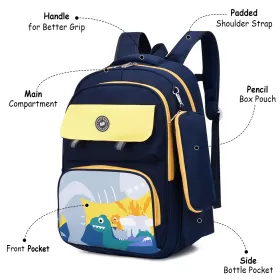 Eazy Kids School Bag Dino with Pencil Case - Blue