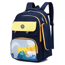 Eazy Kids School Bag Dino with Pencil Case - Blue