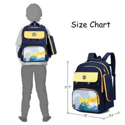 Eazy Kids School Bag Dino with Pencil Case - Blue