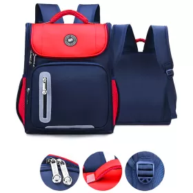 Eazy Kids Ergonomic School Bag - Red blue