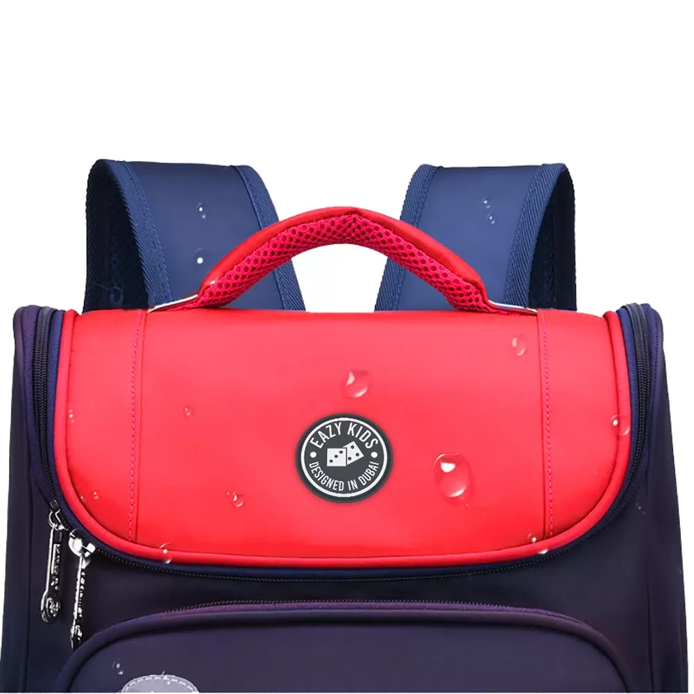 Eazy Kids Ergonomic School Bag - Red blue