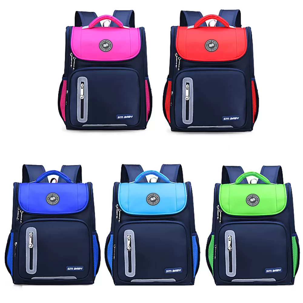 Eazy Kids Ergonomic School Bag - Red blue