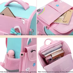 Eazy Kids 3D Unicorn School Bag - Pink