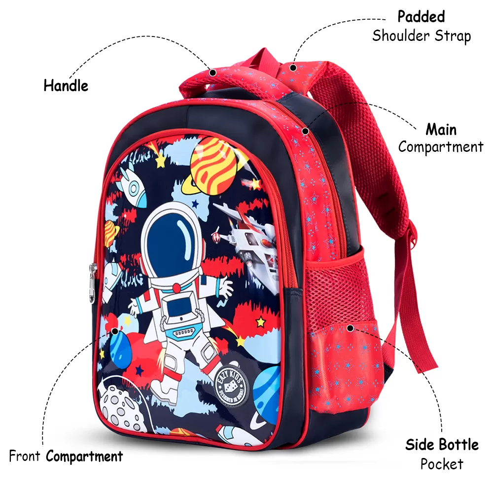 Eazy Kids Astronaut School Bag - Red