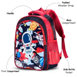 Eazy Kids Astronaut School Bag - Red