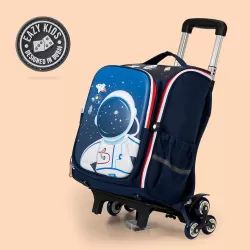 Eazy Kids Back to School 16" Astronaut Space School Backpack - Dark Blue