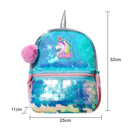 Eazy Kids Unicorn Sparkle Backpack-Green