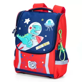 Eazy Kids School Bag Dino in Space - Red