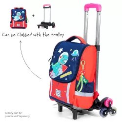 Eazy Kids School Bag Dino in Space - Red