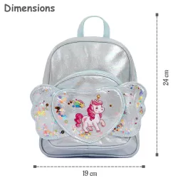 Eazy Kids-School Backpack-Unicorn Silver