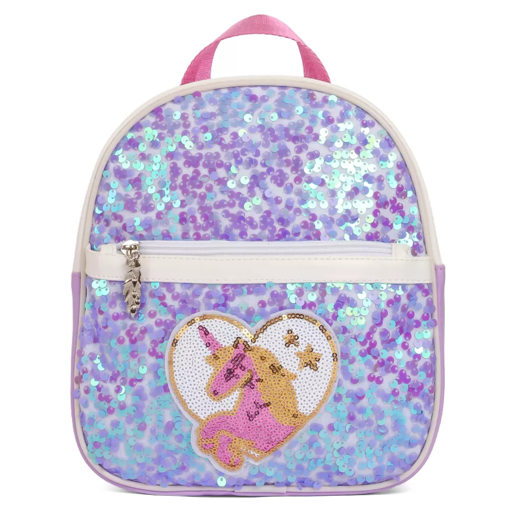 Eazy Kids-Sequin School Backpack-Horse Purple