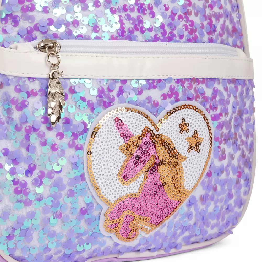 Eazy Kids-Sequin School Backpack-Horse Purple