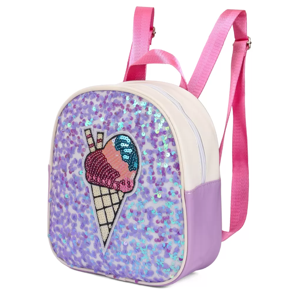 Eazy Kids-Sequin School Backpack-Softy Purple