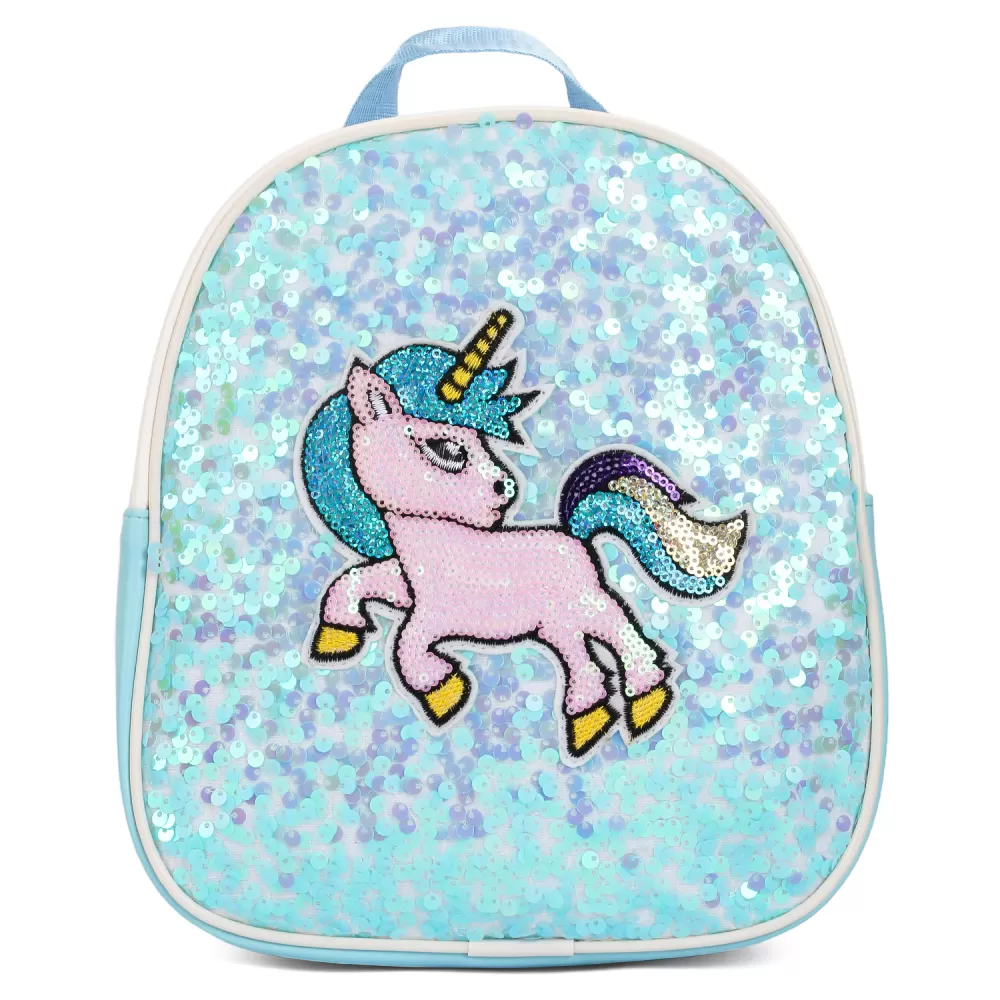 Eazy Kids Sequin School Backpack - Unicorn Green