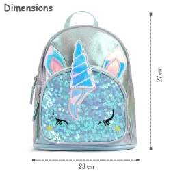 Eazy Kids Sequin School Backpack - Shining Unicorn Green