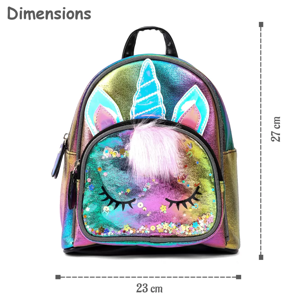 Eazy Kids-Sequin School Backpack-Unicorn Multicolor