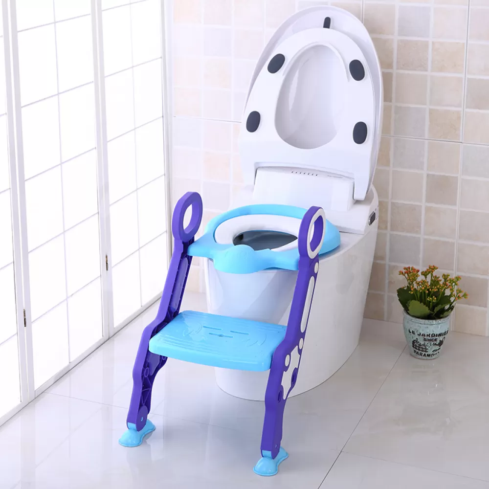 Eazy Kids Step Stool Foldable Potty Trainer Seat- Blue