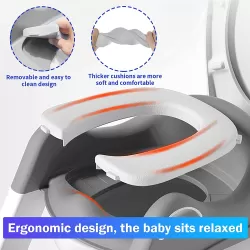 Eazy Kids Step Stool Foldable Potty Trainer Seat - Grey