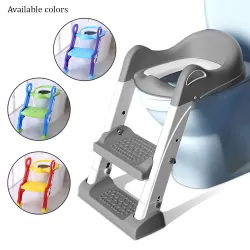 Eazy Kids Step Stool Foldable Potty Trainer Seat - Grey