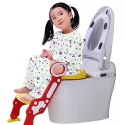 Eazy Kids Step Stool Foldable Potty Trainer Seat- Yellow