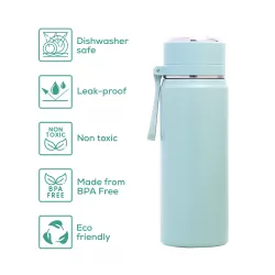 Eazy Kids Double Wall Insulated Sports Water Bottle - Green, 450ml